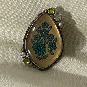 Echo Of The Dreamer Mars & Valentine Sterling 925 Flowers Floral Cocktail Ring